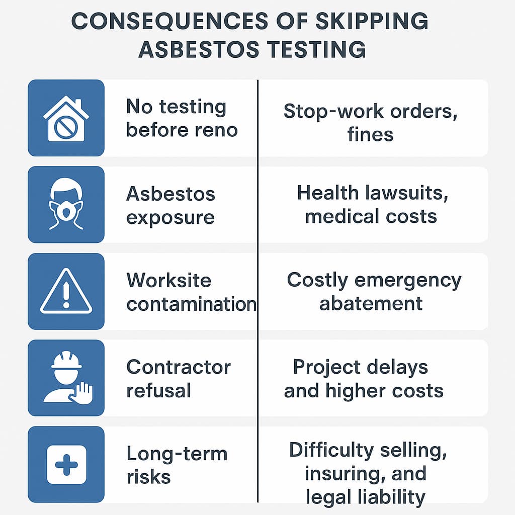 Consequences of skipping asbestos testing in British Columbia before renovation