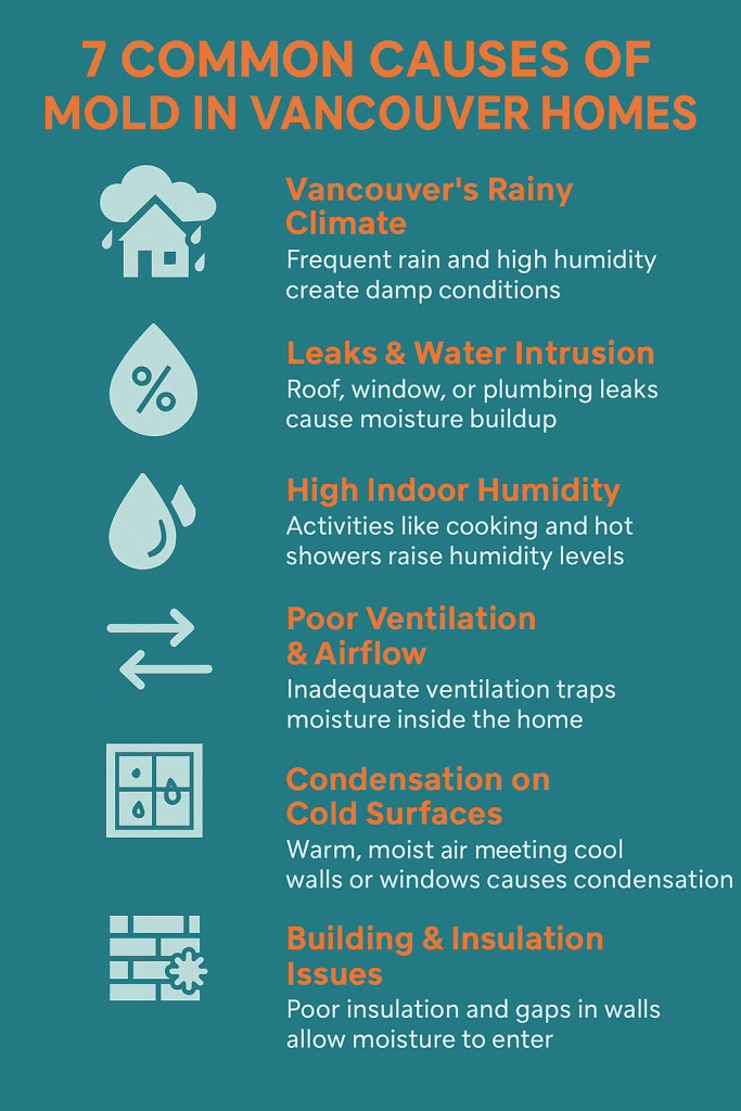 7 Common Causes of Mold in Vancouver Homes - infographic